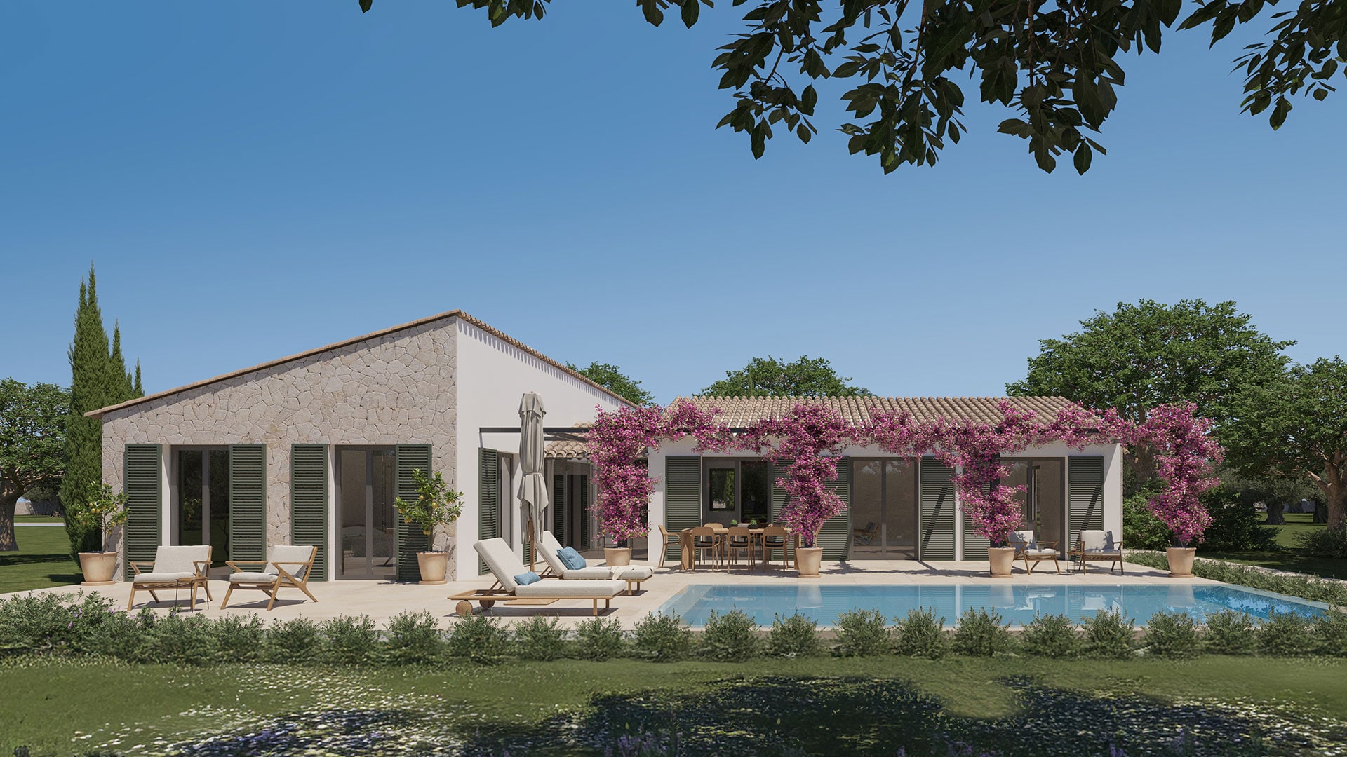 Neubau-Finca auf Mallorca mit Pool und Garten