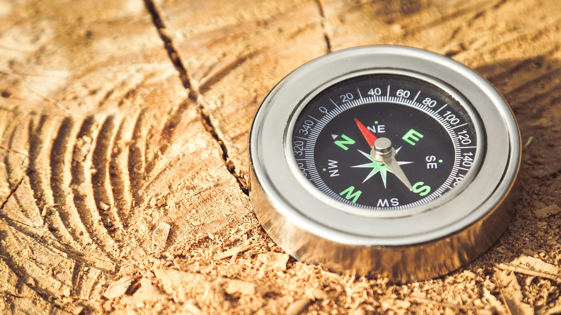 Compass on a sandy surface