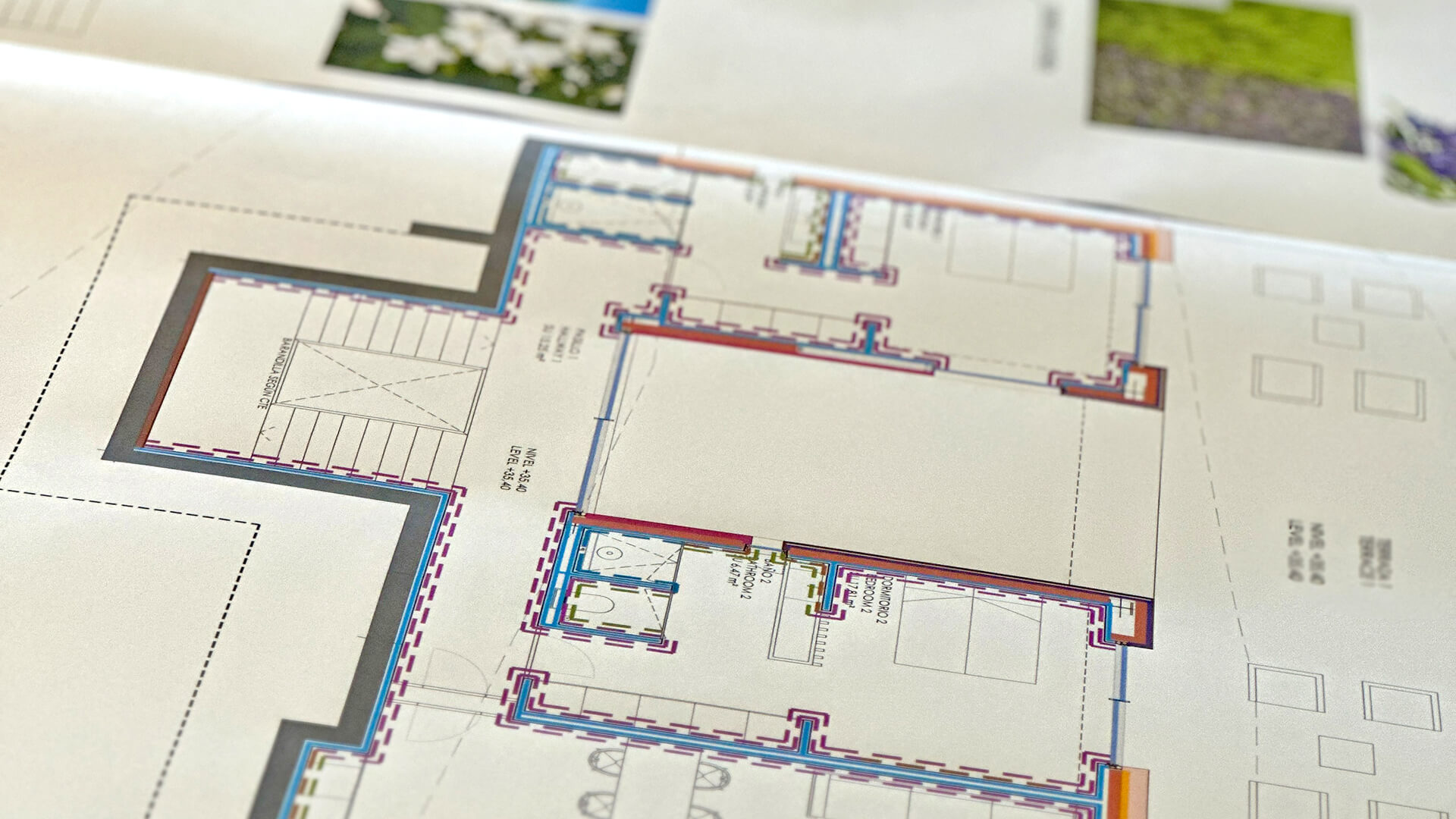 Construction plans for a new building
